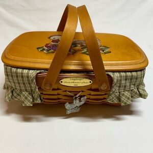 Longaberger 2001 Woven Memories Homestead Basket, Protector, Liner, Lid & Signed
